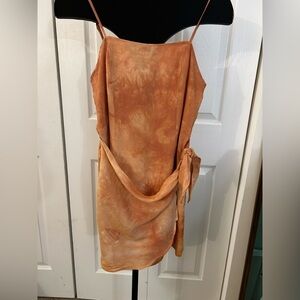 Gorgeous E & M tye dye wrap waist dress